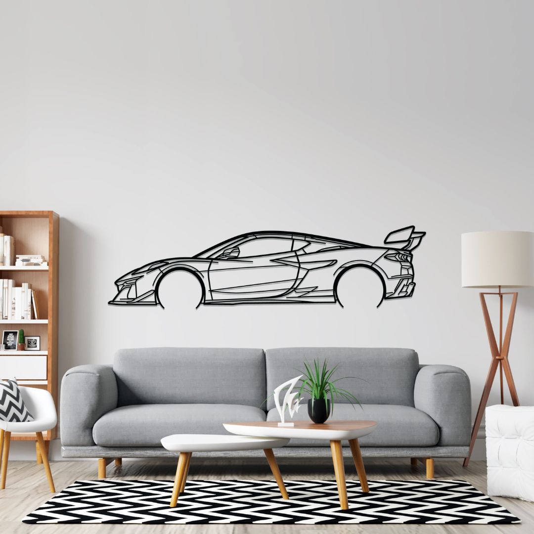 C8 ZR1X Detailed Silhouette Metal Wall Art – PetrolVibes