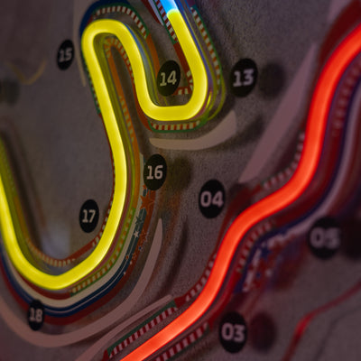 Silverstone Circuit Neon Race Track