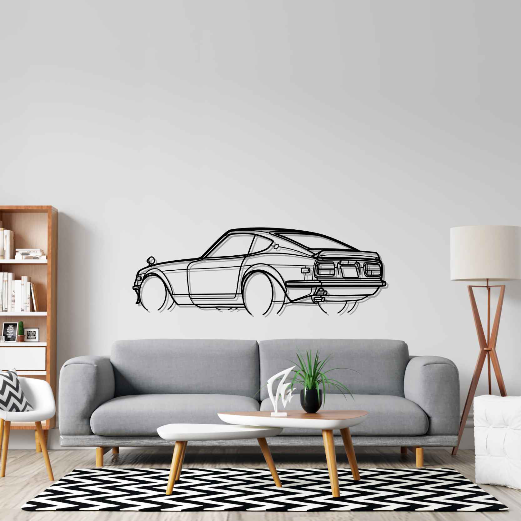 240Z 1972 Angle Silhouette Metal Wall Art – PetrolVibes