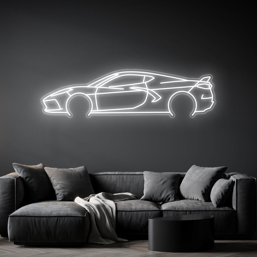 Corvette C8 Neon Silhouette