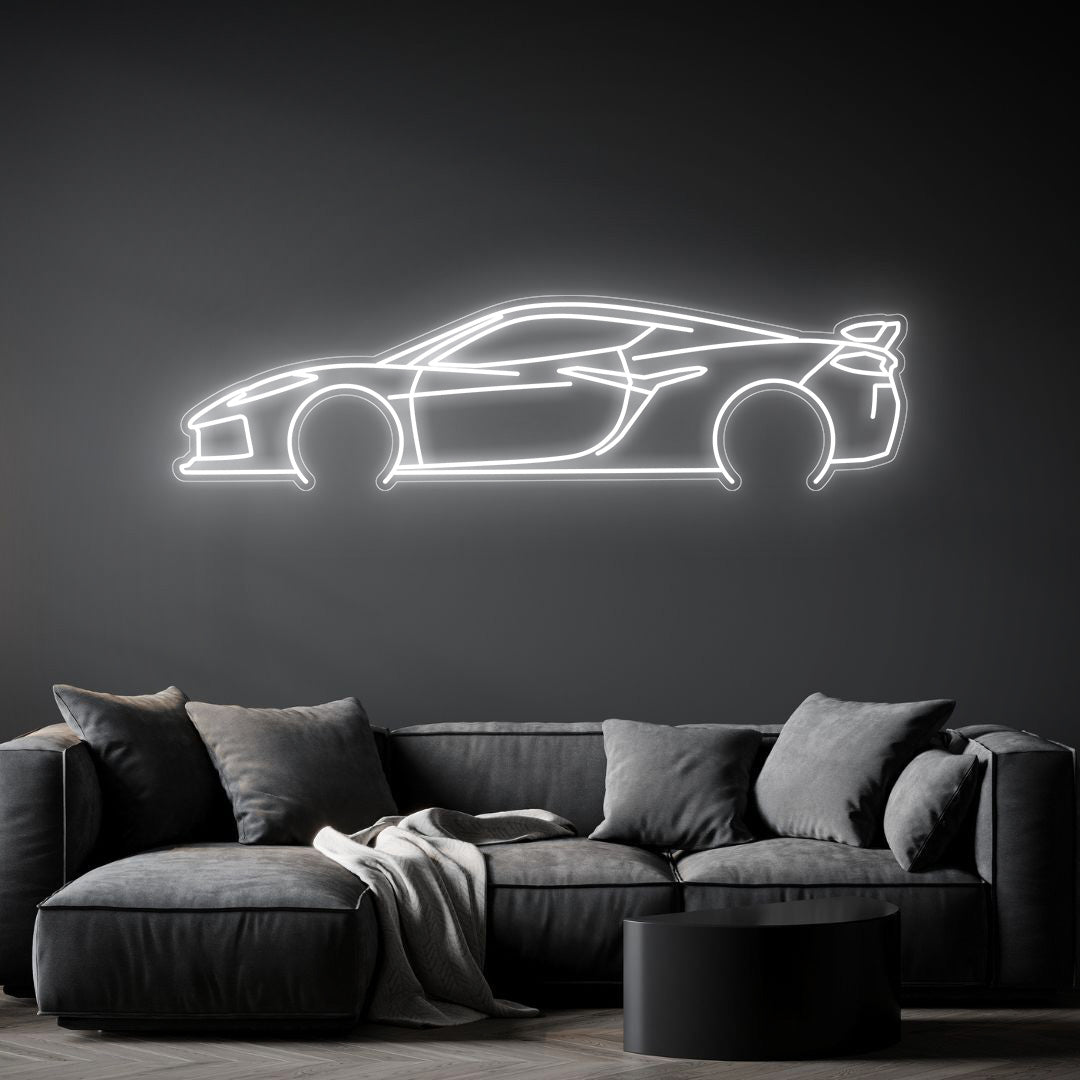 Corvette C8 Z06 Neon Silhouette