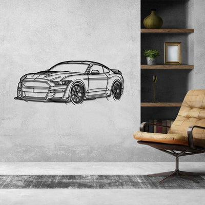 Mustang Shelby GT500 2021 Angle Silhouette Metal Wall Art