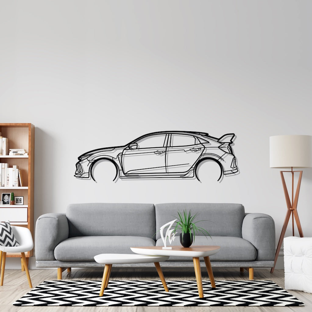 Civic Type R FK8 Detailed Silhouette Metal Wall Art – PetrolVibes