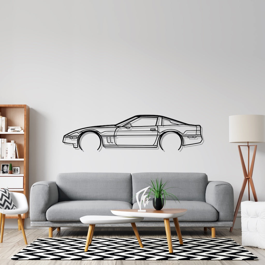 Corvette c4 Detailed Silhouette Metal Wall Art – PetrolVibes