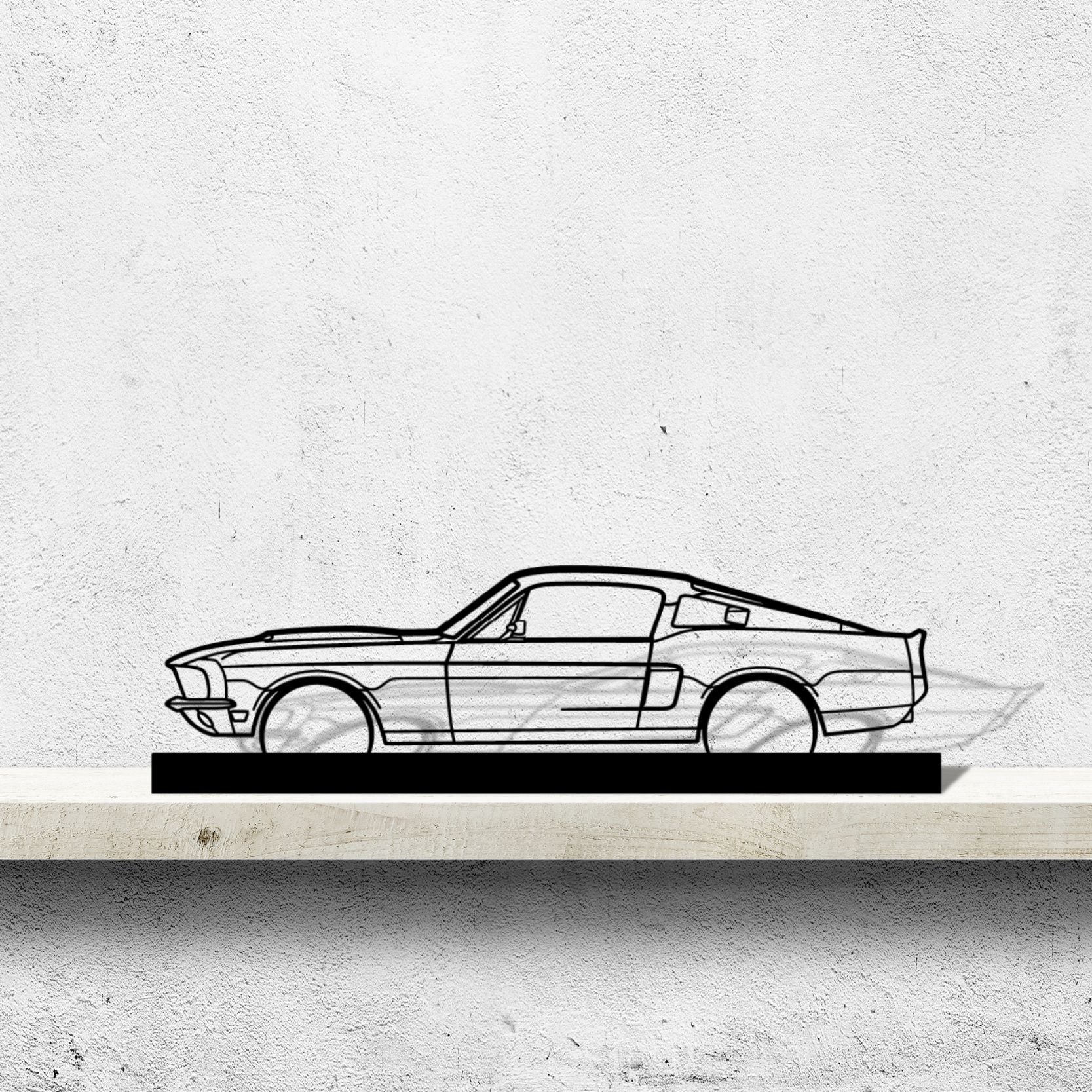 Mustang GT 1967 Silhouette Metal Art Stand