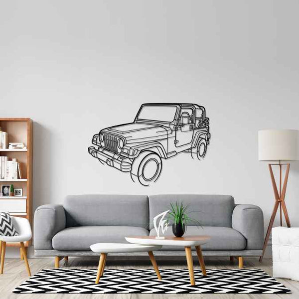Wrangler 1998 Angle Silhouette Metal Wall Art – PetrolVibes