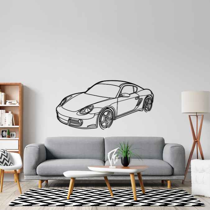 Cayman S 978 Angle Silhouette Metal Wall Art