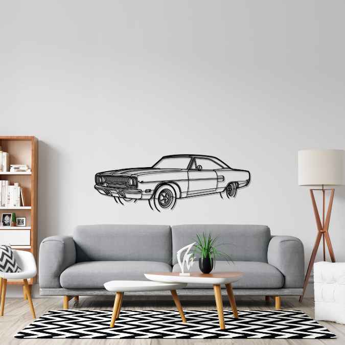 Roadrunner 1970 Angle Silhouette Metal Wall Art