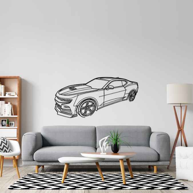 Camaro 1LE 2019 Angle Silhouette Metal Wall Art