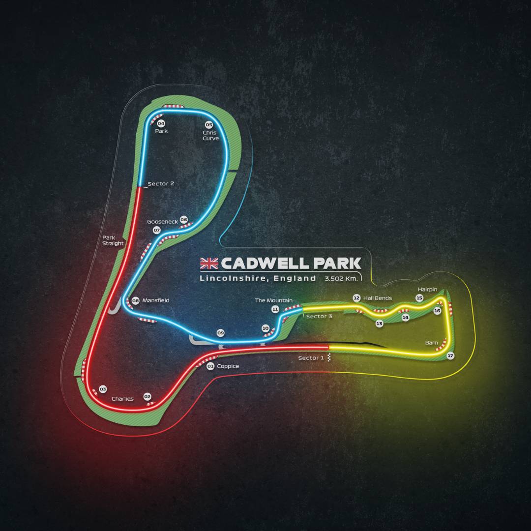 Cadwell Park Neon Race Track
