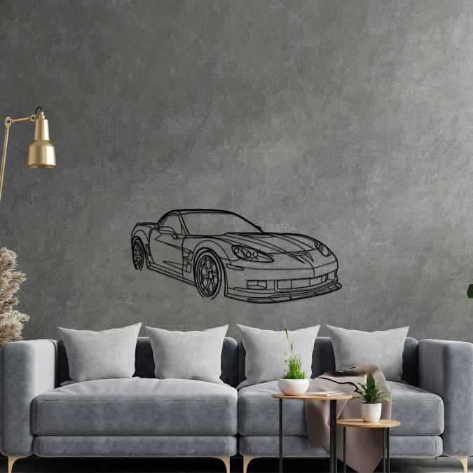 Corvette C6 ZR1 Angle Silhouette Metal Wall Art