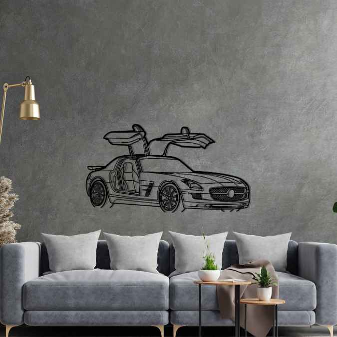 SLS AMG Angle Silhouette Metal Wall Art