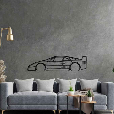 F40 Detailed Silhouette Metal Wall Art