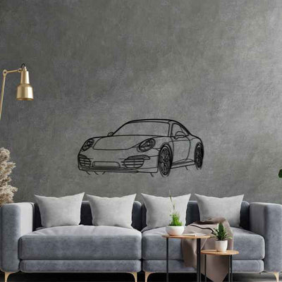 911 Model 991 Carrera 2012 Angle Silhouette Metal Wall Art