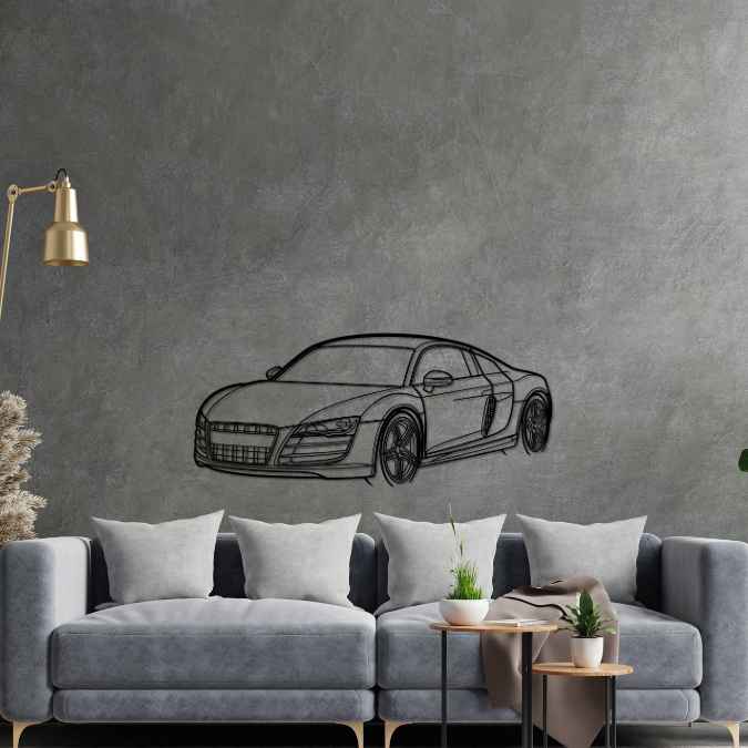 R8 2010 Angle Silhouette Metal Wall Art