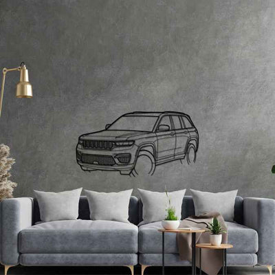 Grand Cherokee 4x4 Limited 2024 Angle Silhouette Metal Wall Art