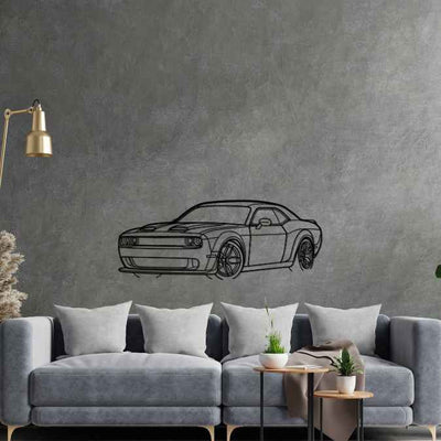 Challenger SRT 2019 Angle Silhouette Metal Wall Art