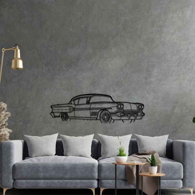 Bonneville 1958 Angle Silhouette Metal Wall Art