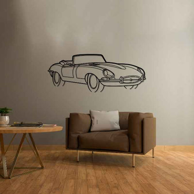 E-Type 1966 Angle Silhouette Metal Wall Art