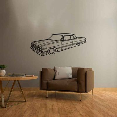 Impala SS 1963 Angle Silhouette Metal Wall Art