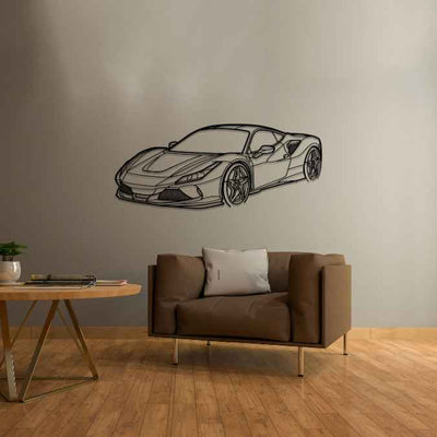 F8 Tributo Front Angle Silhouette Metal Wall Art