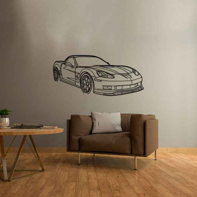 Corvette C6 ZR1 Angle Silhouette Metal Wall Art