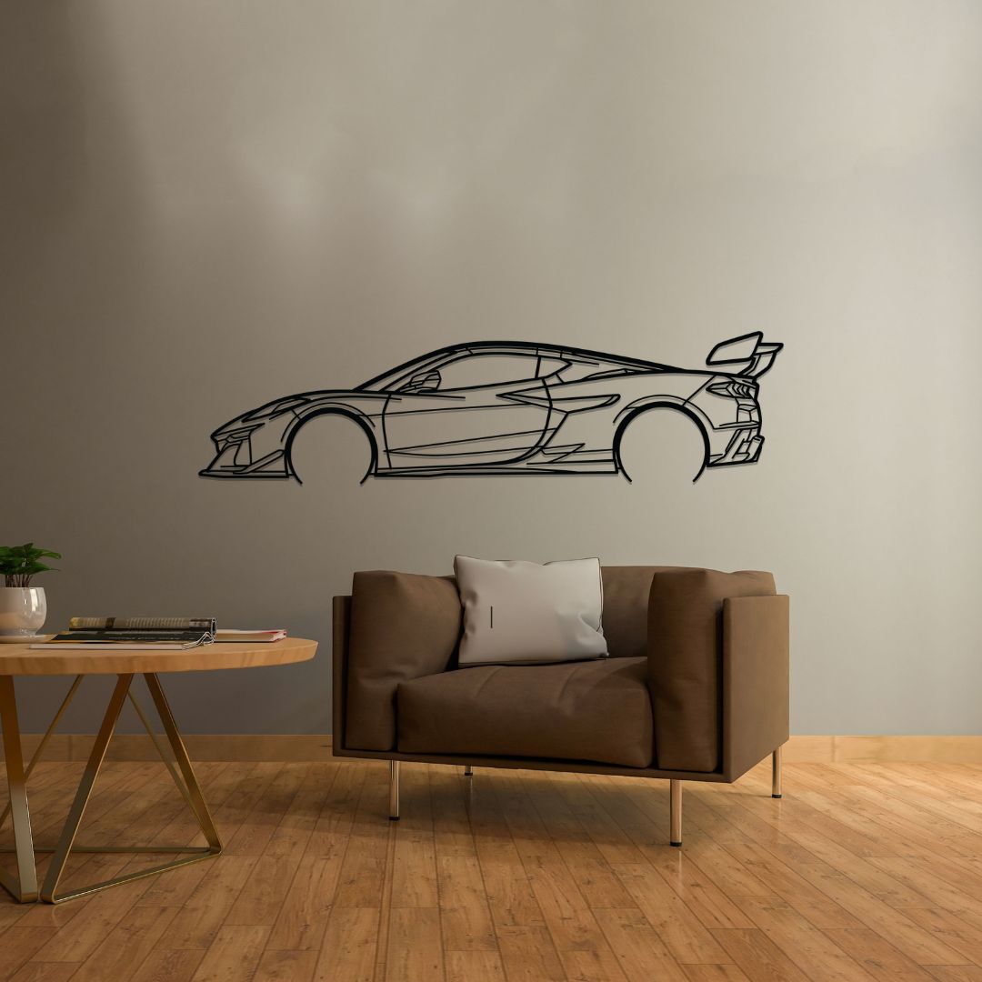 C8 ZR1X Detailed Silhouette Metal Wall Art – PetrolVibes