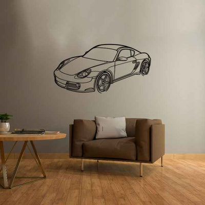 Cayman S 978 Angle Silhouette Metal Wall Art