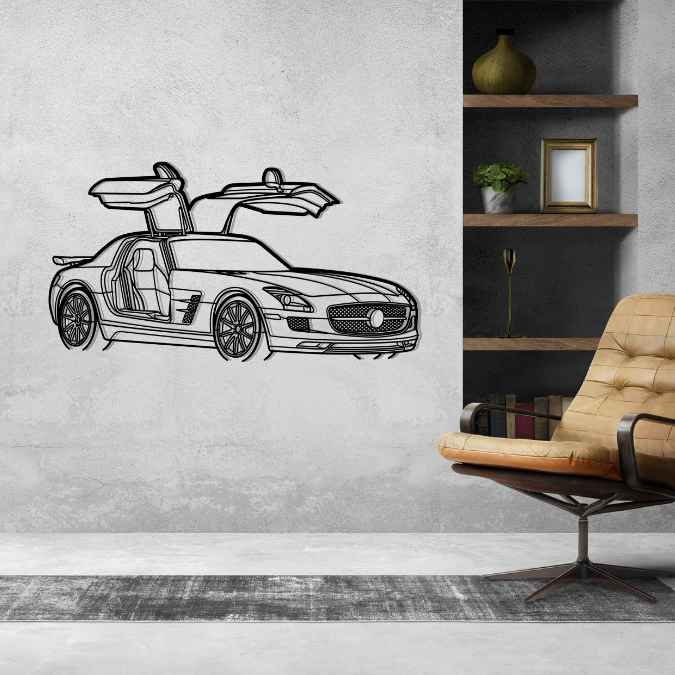 SLS AMG Angle Silhouette Metal Wall Art