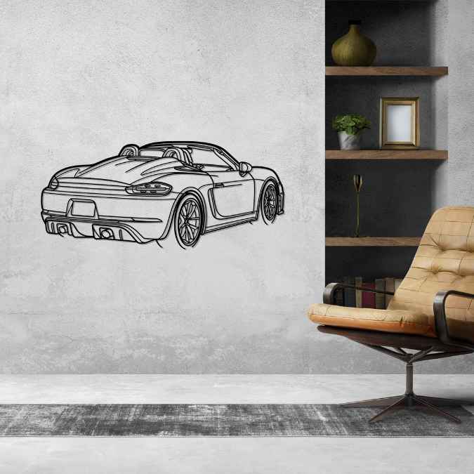 718 Spyder Angle Silhouette Metal Wall Art