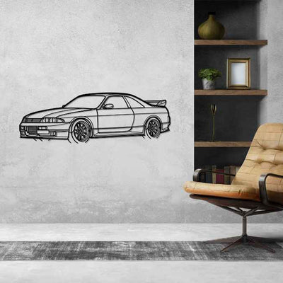 R33 Skyline GTR Angle Silhouette Metal Wall Art