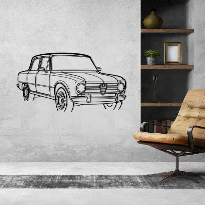 Giulia 1970 Angle Silhouette Metal Wall Art