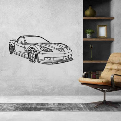 Corvette C6 ZR1 Angle Silhouette Metal Wall Art