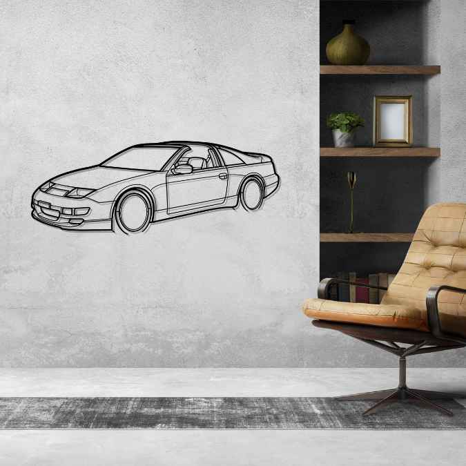 300ZX Z32 1990 Angle Silhouette Metal Wall Art – PetrolVibes