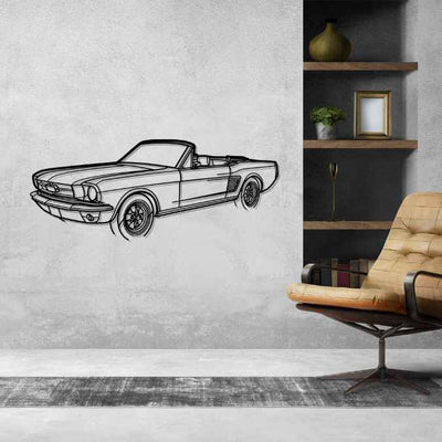 Mustang 1967 Convertible Angle Silhouette Metal Wall Art