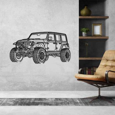 Wrangler Unlimited Angle Silhouette Metal Wall Art