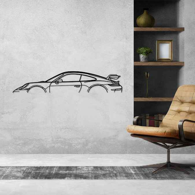 911 GT3 Model 992.2 Classic Silhouette Metal Wall Art