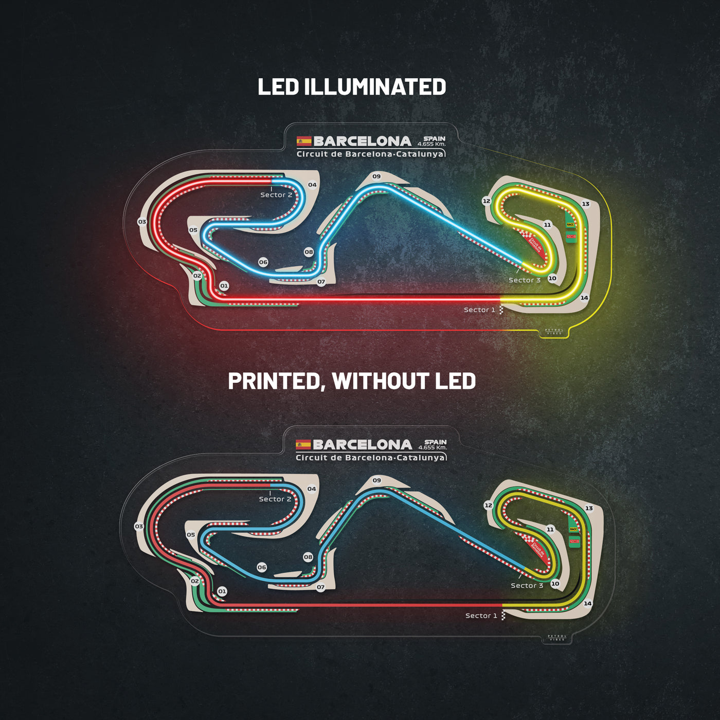 Circuit De Barcelona-Catalunya Neon Race Track
