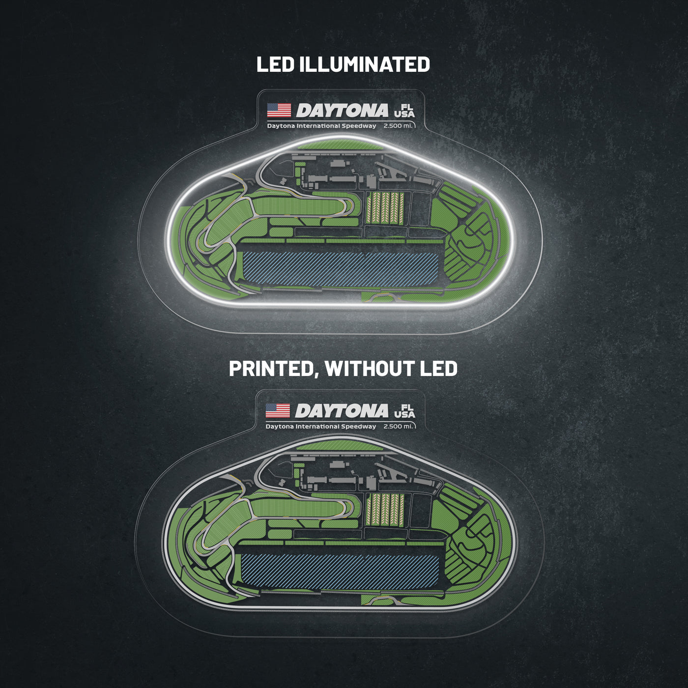 Daytona International Speedway Oval Neon Race Track