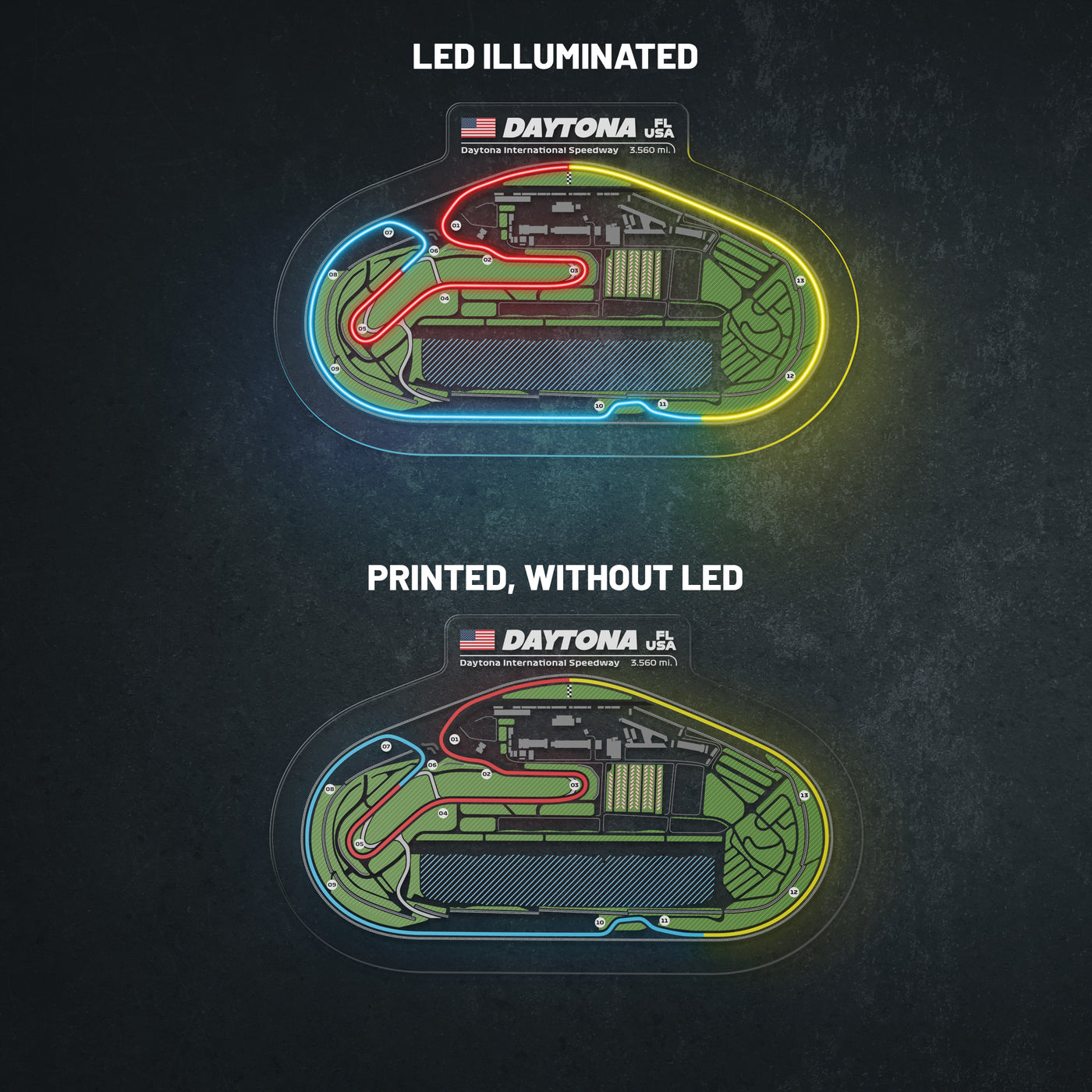Daytona International Speedway Neon Race Track