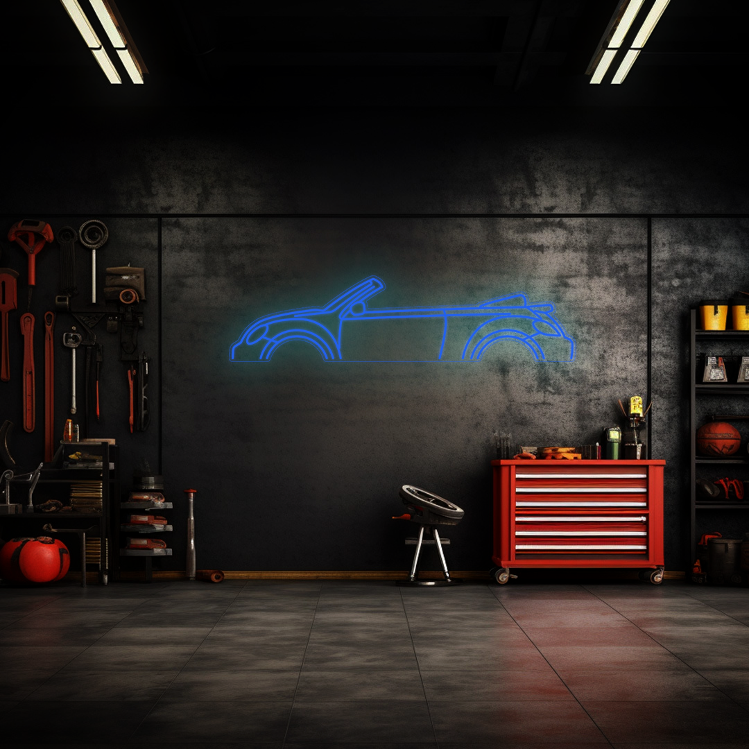 Beetle Cabrio 2017 Neon Silhouette