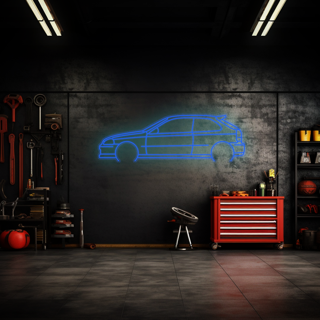 Civic 1998 Hatch Neon Silhouette