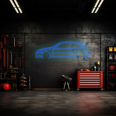 Civic 1998 Hatch Neon Silhouette
