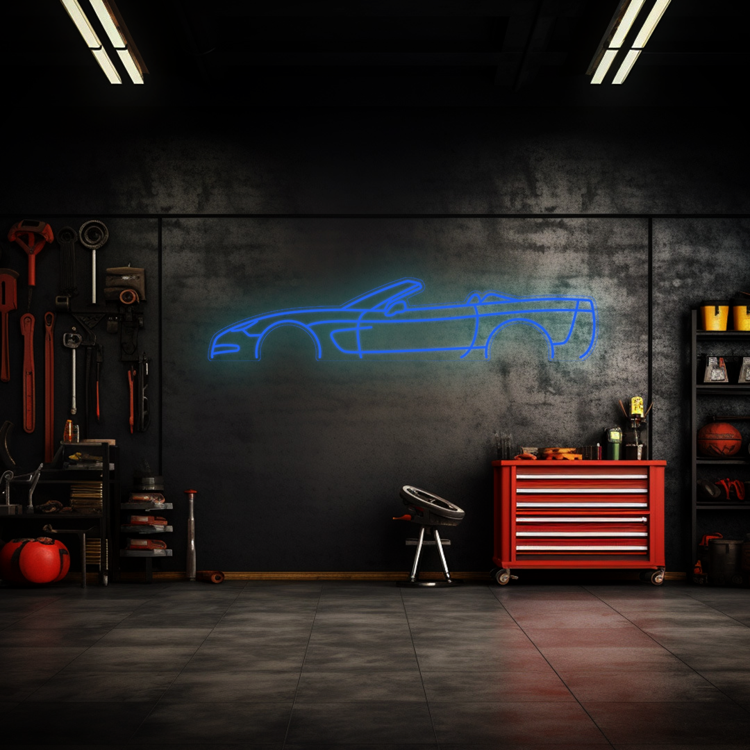 Corvette C5 Cabrio Neon Silhouette