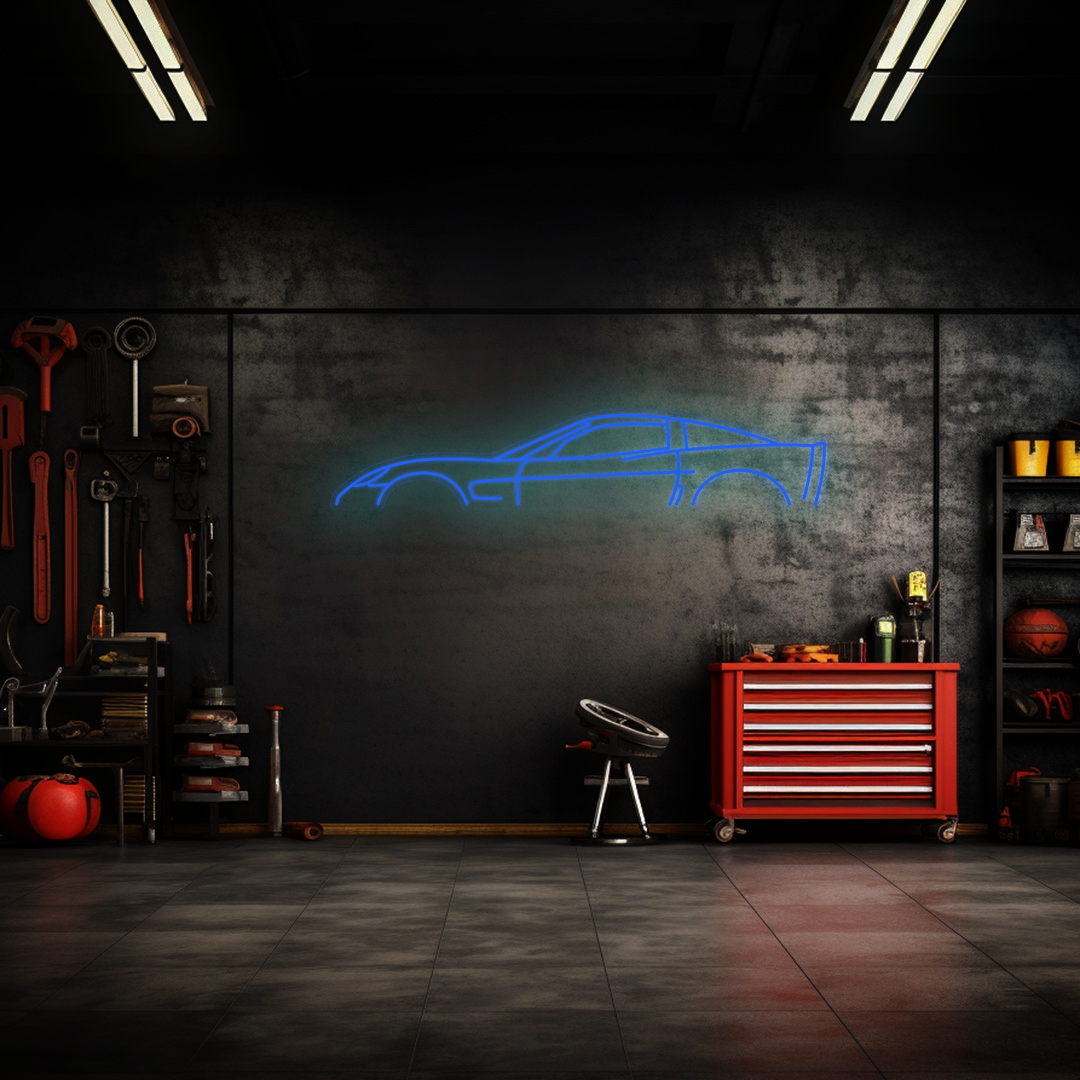 Corvette C6 ZR1 Neon Silhouette