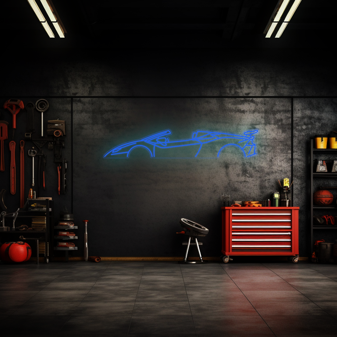 Huracan Spider Neon Silhouette