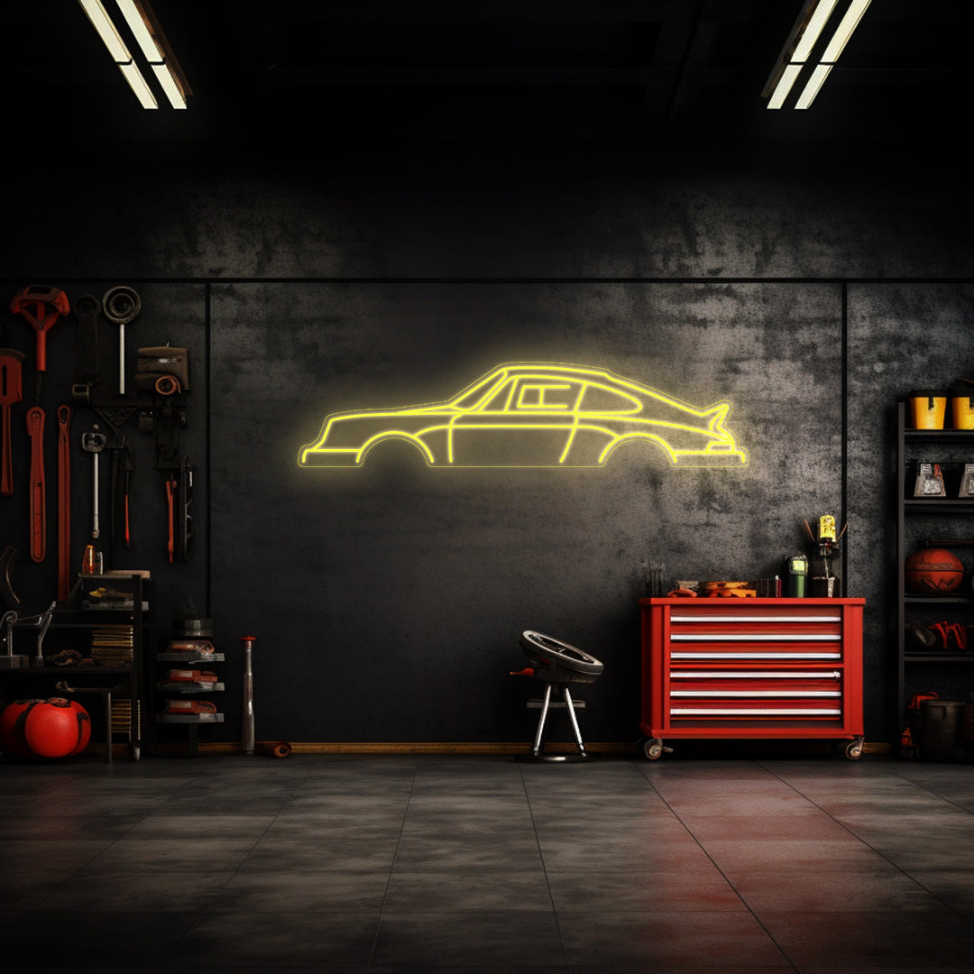911 1981 SC Rally Neon Silhouette