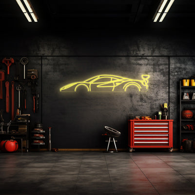 488 Race Neon Silhouette