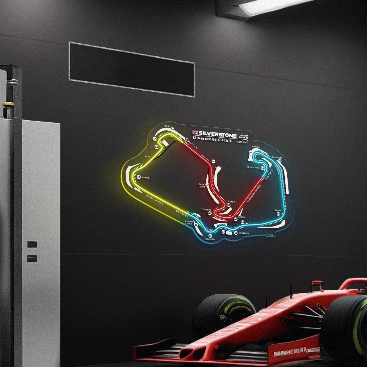 Silverstone Circuit Neon Race Track