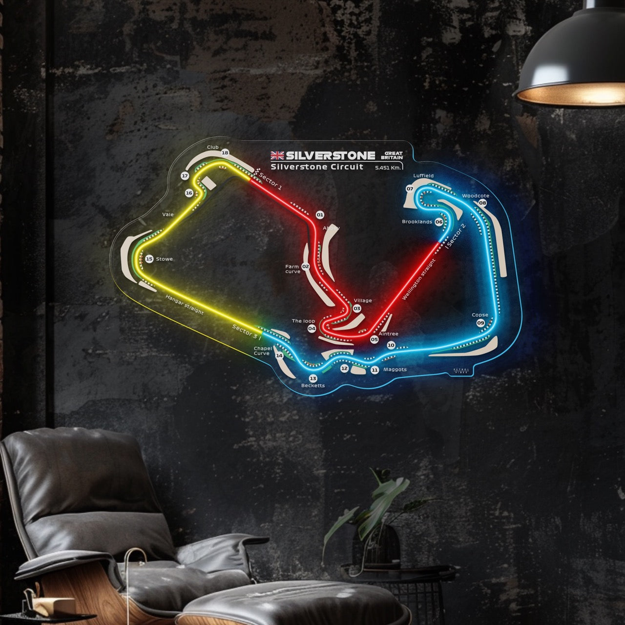 Silverstone Circuit Neon Race Track